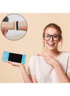 HOYOLS HOYOLS Black Hair Elastics Ties, No Metal Ponytail Holders Bands Elastic Braided Thick for Women Girl Thick Fine Curly Hair 50 Count  - Image 4