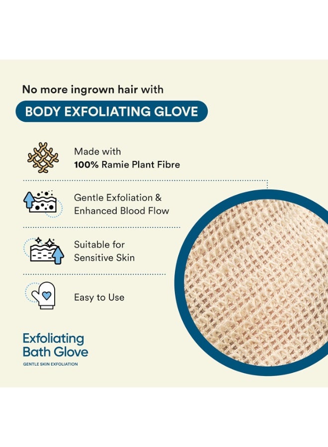 Bloom Exfoliating Bath Glove | (1 glove) | Exfoliating Gloves to Reduce Ingrown Hair & Strawberry Legs | 100% Ramie Fabric | Gently Removes Dead Skin Cells | For Sensitive Skin (Right Hand Glove) - Image 5