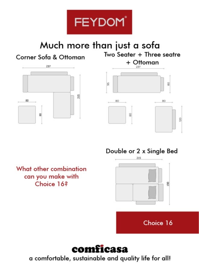 اختيار فيدوم 16: أريكة معيارية مع مساحة تخزين - فيلاري رمادي داكن