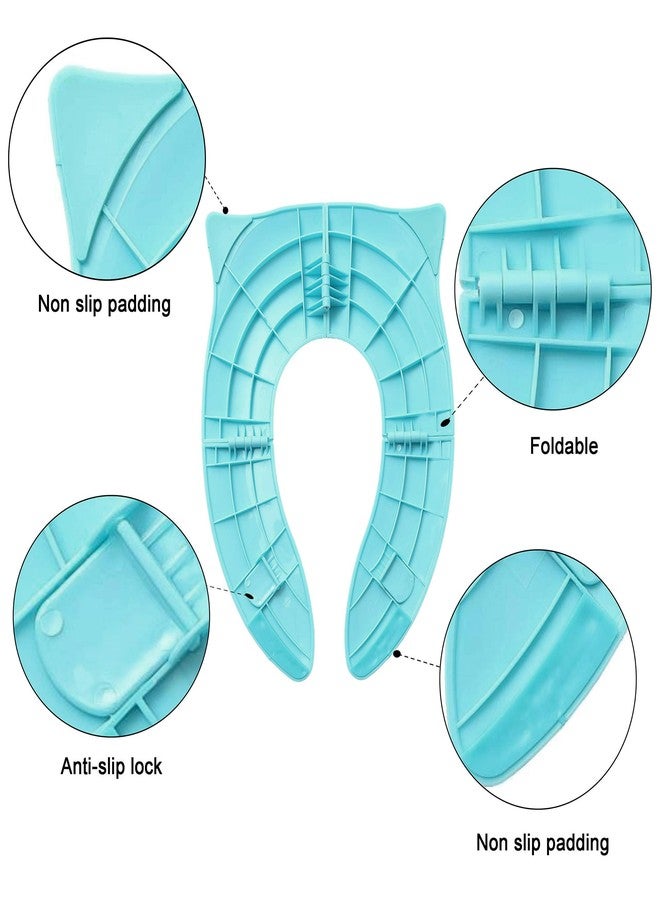TECHHARK® Baby Potty Training Toilet Seat 2 Pcs Combo for Boys And Girls Kids, Non-Slip with Splash Guard, Fits Round & Oval Toilets, Free Includes Storage Hook (Blue 'n' Blue) - Image 3