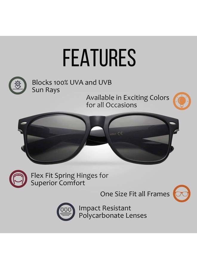 Got Shades Wholesale Bulk Unisex 80's Retro 100% UV Sunglasses for Adults - 10 Pack - w/Flex Hinges, One Size - Image 4