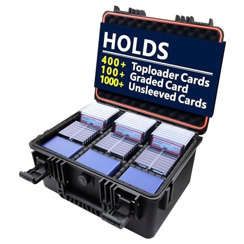 Betschkim Graded Card Storage Box for Baseball Trading Card Storage Box with Adjustable Dividers Fits PSA BGS SGC Slabs Waterproof Hard Cases for Sports Cards Top Loader Magnetic Toploader Storage Box - Image 1