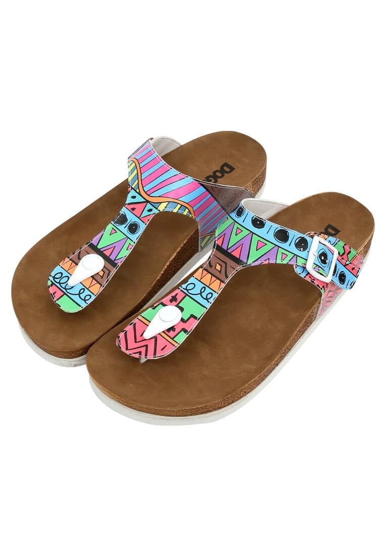 DOGO Flip Flops for Women - Vegan Leather and Handmade Women’s Flip Flops, Colors of Patterns Design - Image 1