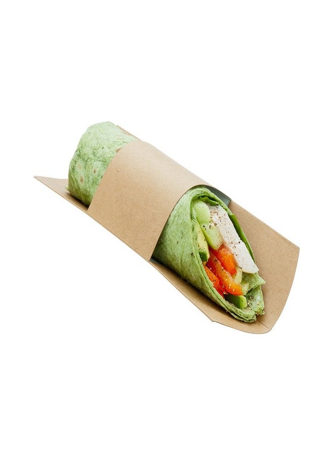 Restaurantware Paper Sandwich Wrap Display - Disposable Wrap Plate - Kraft - 9" - 25ct Box - Image 1
