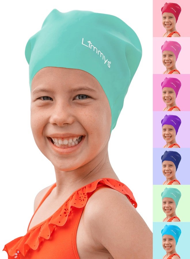 Limmys Kids Long Hair Swimming Cap - 100% Silicone Kids Swim Caps for Boys and Girls - Premium Quality, Stretchable and Comfortable Swimming Hats Kids- Available in Different Attractive Colours - Image 1