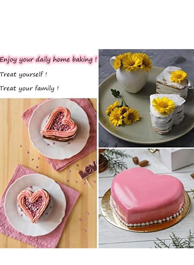 SYOSI طقم كعك على شكل قلب من الألمنيوم للمنزل واليوم 4 و 6 بوصة من 2 أداة صب قالب الخبز DIY - Image 5