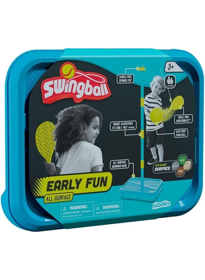 Mookie موكي سوينجبول المرح المبكر لجميع الأسطح مع مضربين شطرنج وكرة تنس مطاطية 1.25م 7295 - Image 1