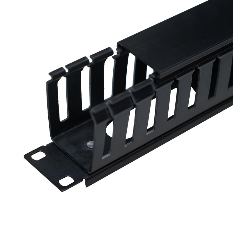 SR-Link مدير كابلات PVC أفقي لتركيب على الرف 22 فتحة لقضيب الخادم 19 بوصة - (عبوة من 1 مع براغي) - Image 2