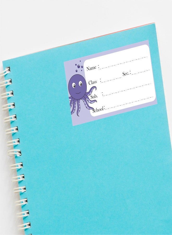 VISUALCREATION Visual Creation Note Books Stickers for Kids School Labels Blank (Sticker Count 30) Under The Sea School Tags - Image 3