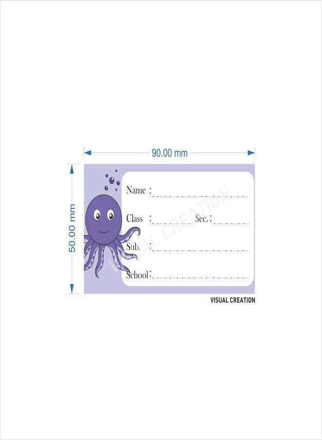 VISUALCREATION Visual Creation Note Books Stickers for Kids School Labels Blank (Sticker Count 30) Under The Sea School Tags - Image 5