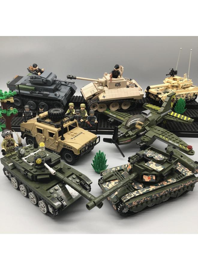 Military Fire Wire Fighter Thunder Command Institute Men's Armored Vehicle Military Special Forces Minifigures Dolls Assembled Toys Building Blocks-Color:Military Green Military Base Collection  - Image 1