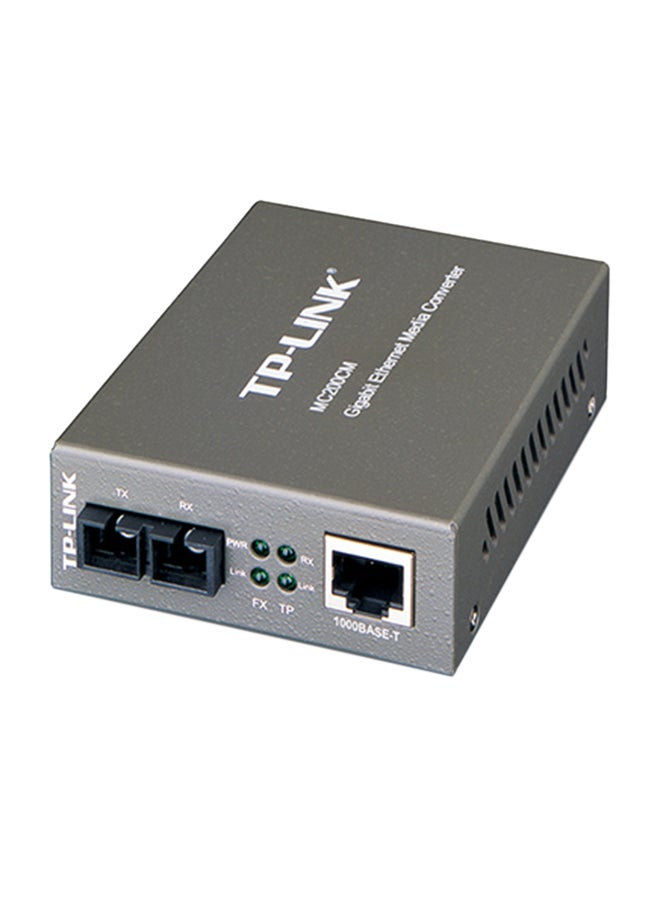 Gigabit Single Mode Media Converter Black