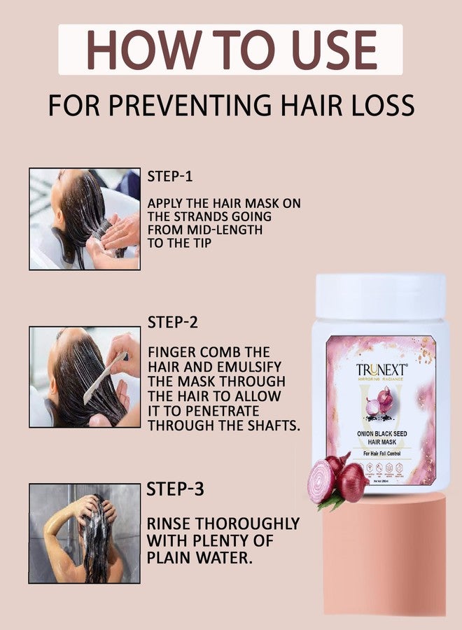 TRUNEXT Onion Black Seed Hair Mask For Hair Fall Control (200 ml) - Image 3