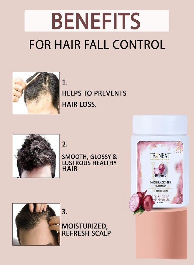 TRUNEXT Onion Black Seed Hair Mask For Hair Fall Control (200 ml) - Image 4