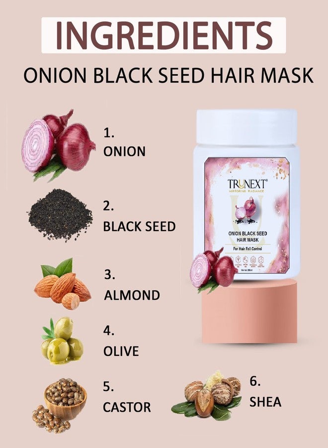 TRUNEXT Onion Black Seed Hair Mask For Hair Fall Control (200 ml) - Image 5