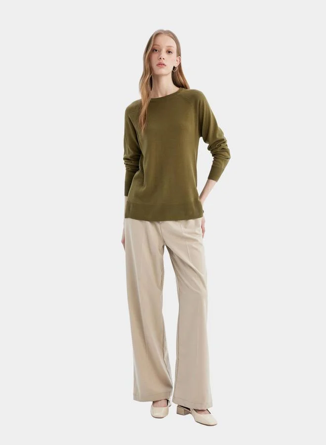 DeFacto Solid Raglan Sleeve Regular Fit Sweater by Styli