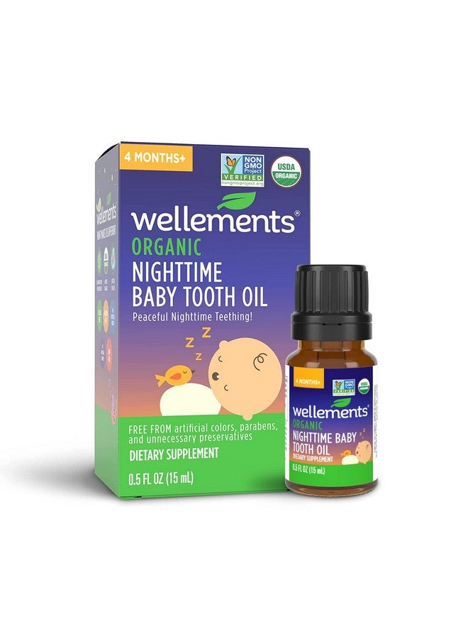 Wellements Organic Nighttime Baby Tooth Oil Natural Nighttime Teething Relief Organic Blend Of Essential Oils And Sleepytime Herbs 4 Months + - Image 1