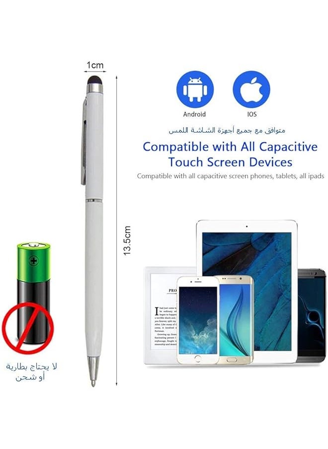 erorex - Stylus Pen 2In1 Classic Style Desktop Writing And Drawing Freely On All Monitors Tablet And All Phone Screens Compatible With Iphone Samsung Huawei Honor Etc White - Image 1
