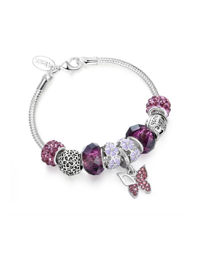 NIBEMINENT Violet Crystal Diamond Silver Bracelet