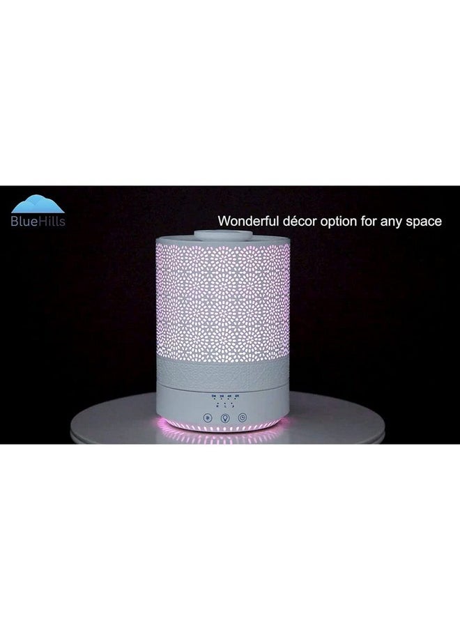 BlueHills - 2500 Ml Xl Essential Oil Diffuser Aroma Humidifier With Timer For Large Home Decor Baby Rooms Big Huge 2.5 L Capacity Long Run Color Changing Lights Decorative Design High Mist White F002 - Image 1