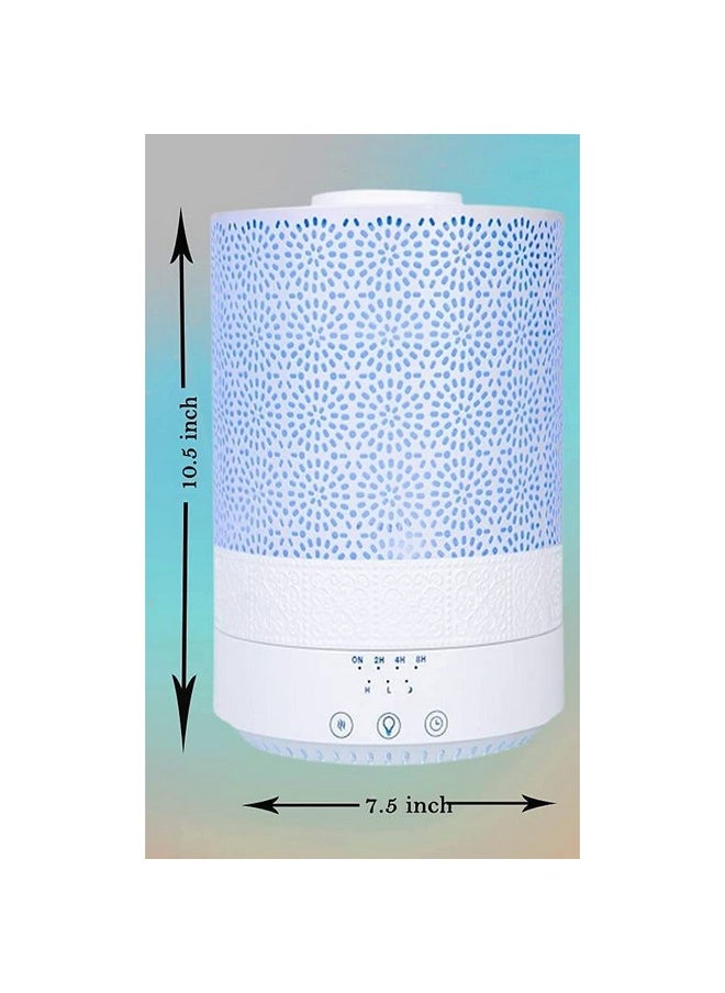 BlueHills - 2500 Ml Xl Essential Oil Diffuser Aroma Humidifier With Timer For Large Home Decor Baby Rooms Big Huge 2.5 L Capacity Long Run Color Changing Lights Decorative Design High Mist White F002 - Image 1
