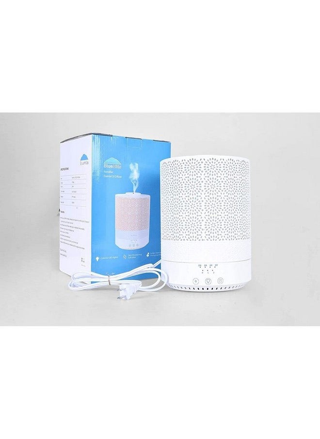 BlueHills - 2500 Ml Xl Essential Oil Diffuser Aroma Humidifier With Timer For Large Home Decor Baby Rooms Big Huge 2.5 L Capacity Long Run Color Changing Lights Decorative Design High Mist White F002 - Image 1