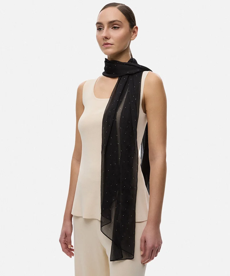 ابيكول Rhinestone EmbellishedScarf