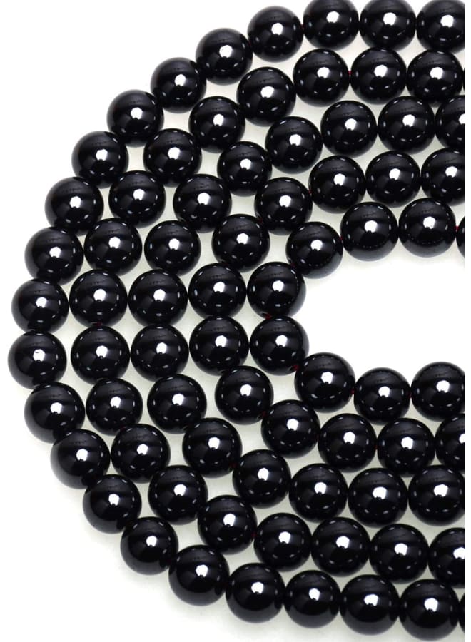 100 قطعة 8 مللي متر حجر السج الأسود الطبيعي الخرز الأحجار الكريمة الخرز المستديرة فضفاض لصنع المجوهرات مع الحبل تمتد الكريستال