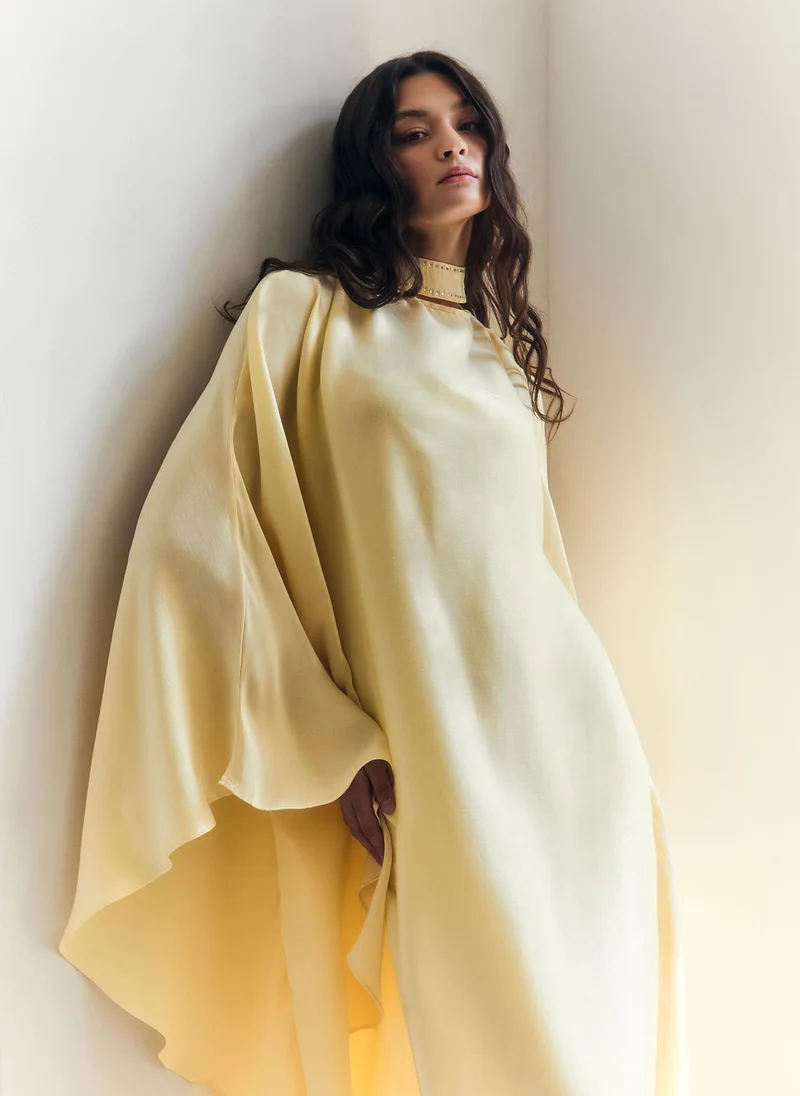 Lichi Loose maxi dress with rhinestones on collar