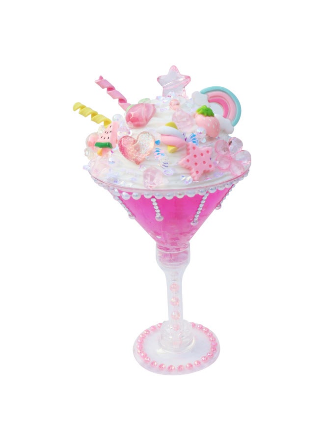 Children's Diy Handmade Crystal Juice Cup Cream Glue Material Package Simulation Dessert Ice Cream Cup-Specifications:Crystal Cup-2 Green Orange Iced Tea - Image 5