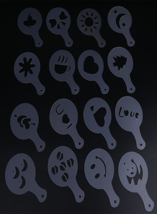 Walfront 16PCS Coffee Stencils,Plastic Cappuccino Chocolate Latte Art DIY Stencils Tools - Image 5