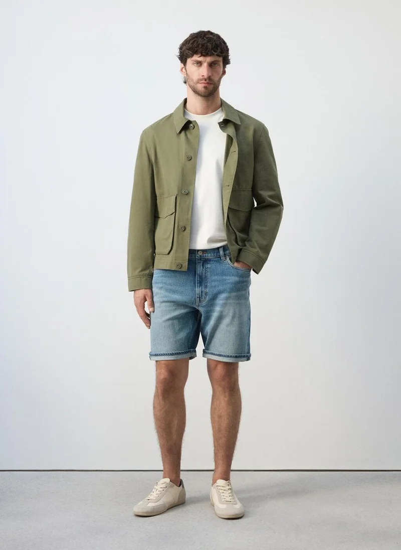 Mango Man  Slim-fit denim bermuda shorts for Men | Best Price UAE