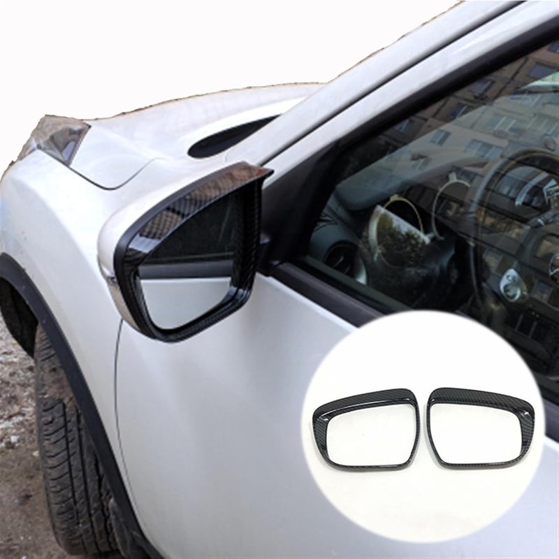 QASULER Carbon Fibre Car Rearview Mirror Rain Cover - Image 3
