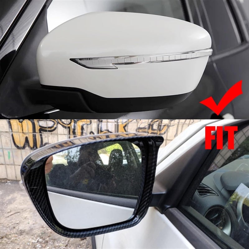 QASULER Carbon Fibre Car Rearview Mirror Rain Cover - Image 4