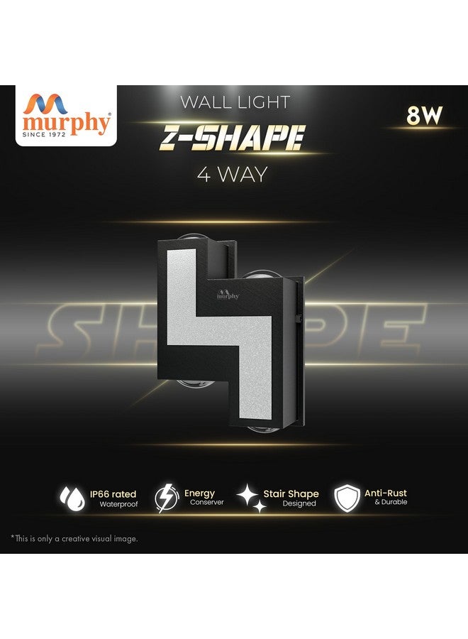 Murphy 8W Aluminium Led Luxurious Indoor & Outdoor Step Type Up/Down Wall Light Warm White, Shockproof & Rustproof Alluminium Body (2 Up & 2 Down Step), Pack of 2/ (with 2 Years Warranty) - Image 2