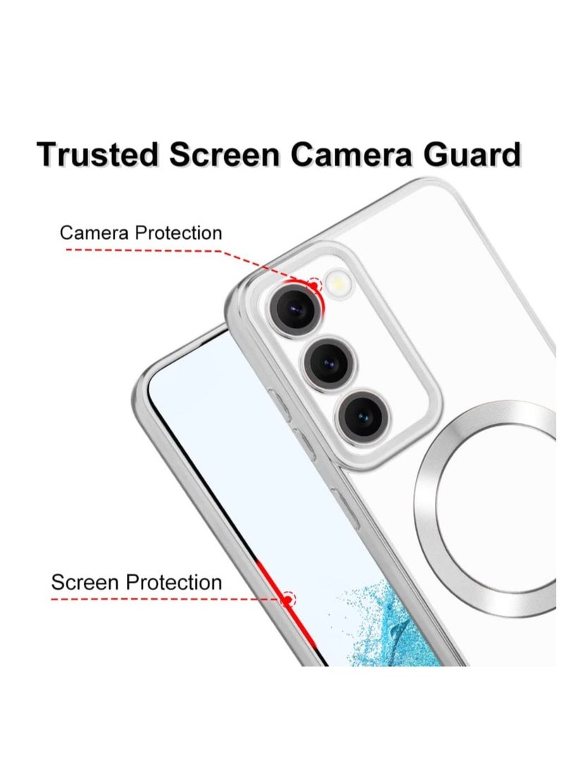 ELTRAZONE - Magnetic Clear Case for Galaxy S23 Plus Case,Compatible with MagSafe, Love Heart Design Electroplated Case Soft TPU Shockproof Full Camera Lens Protective Case for Samsung Galaxy S23 Plus - Image 1