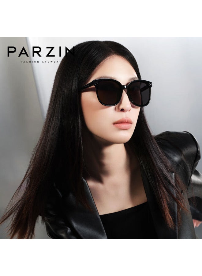 Parzin Polarized Sungl For Women, Fan Chengcheng Style Black Oversized Square Frame Gl For Couples, Driving Sungl For Men 91620 - Image 1