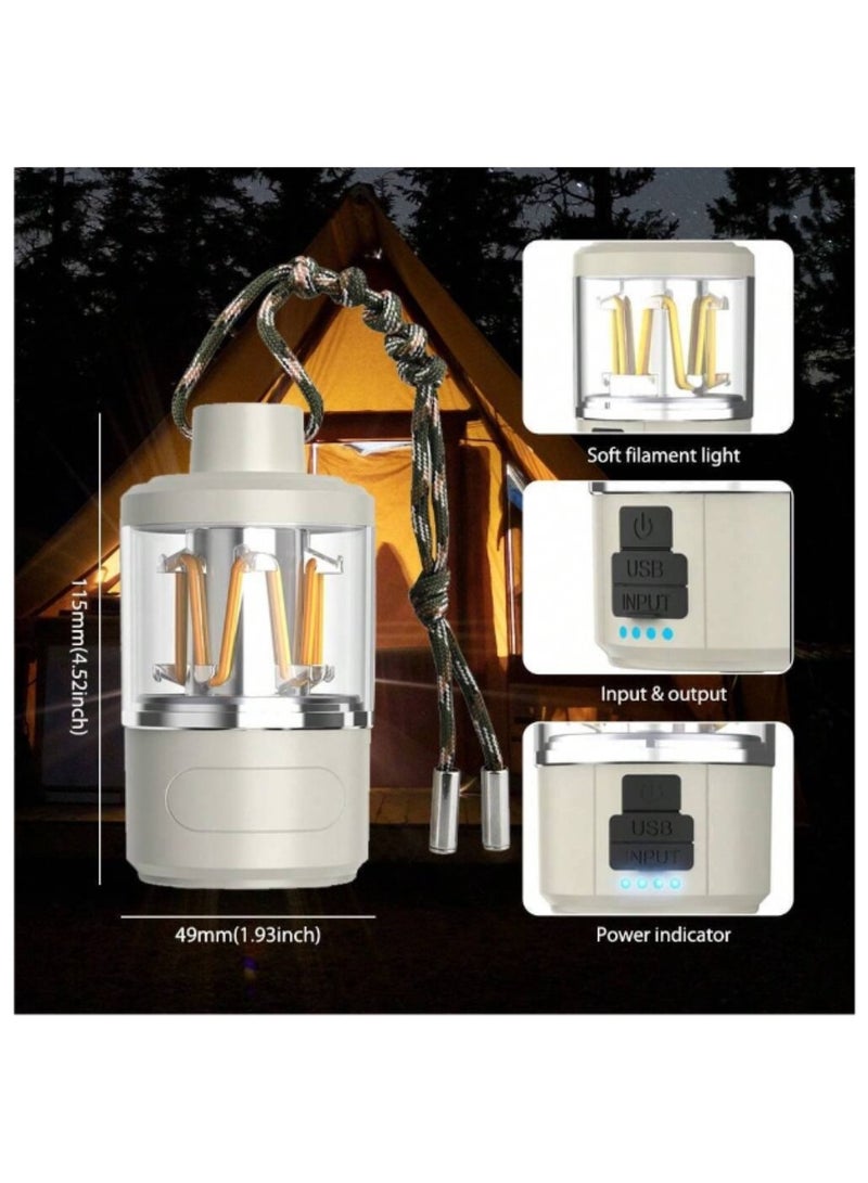 Multi-Functional Flashlight Camping Lantern- 1800mAh, 20-180 Lumen, Rechargeable LED Flashlight Atmosphere Light with 3 Lighting Modes, Protable  Hangable, IP44 Waterproof, Perfect for Camping, Powe - Image 4