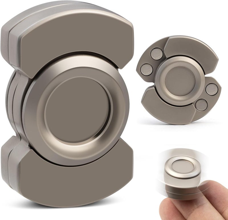 D.G.PLAYER 3-in-1 Fidget Toys Adults: Spinner, Slider & Clicker – Magnetic Stainless Steel Bearings for Super-Stable Rotation – Ultimate Stress Relief, Enhanced Focus, and Habit Breaking Companion(Silver) - Image 1