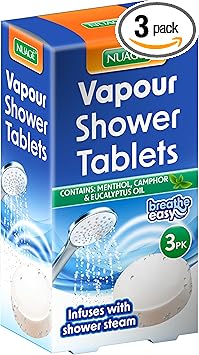 Nuage Vapour Shower Tablets Breathe Easy with Every Shower Contains Menthol Eucalyptus Oil 3 Pack - Image 1
