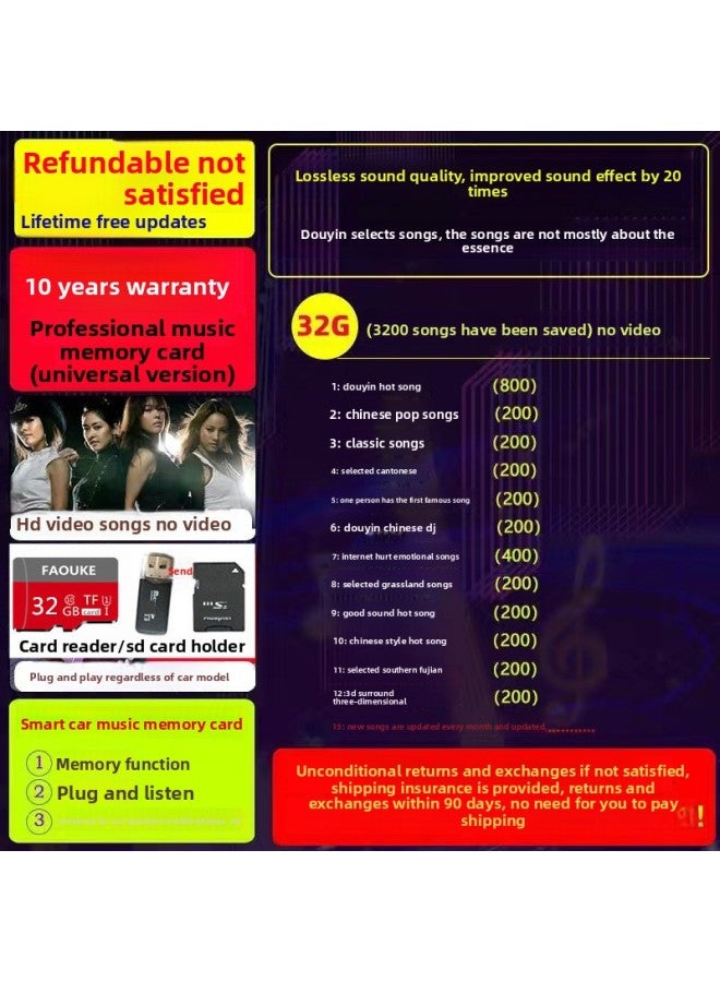 Wholesale Small Audio Memory Song Card Memory Storage Card With Song Car Music Memory Card