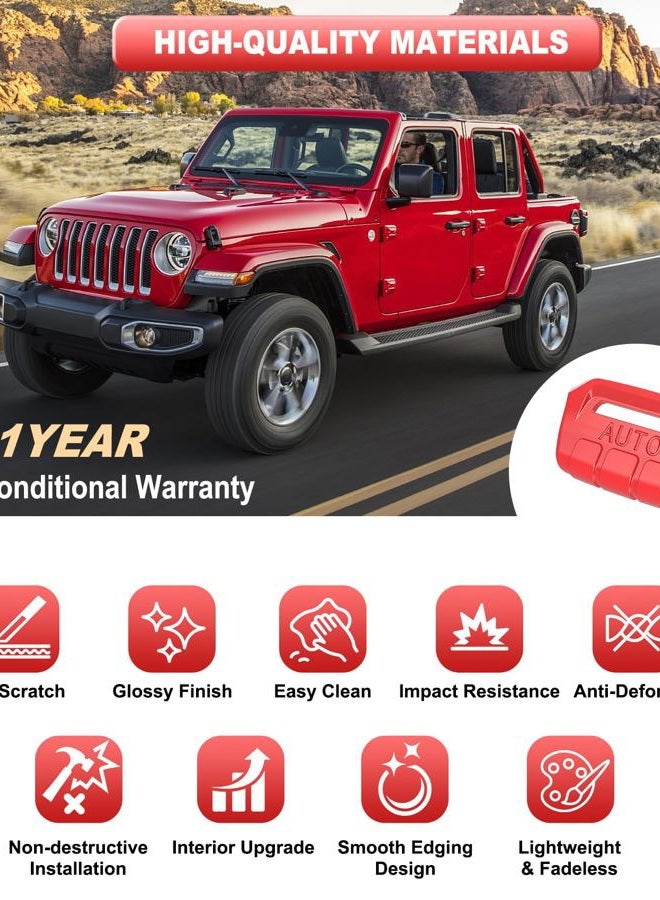 Eamplest Fits for JL Jeep 4 PCS Upgrade Window Switch Button Cover Compatible with Jeep Wrangler JL JLU 2026 2025 2024 2023 2022 2021 2020 2019 2018 & Gladiator JT 2020-2026 Interior Accessories (Bright Red) - Image 4