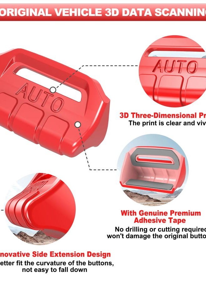 Eamplest Fits for JL Jeep 4 PCS Upgrade Window Switch Button Cover Compatible with Jeep Wrangler JL JLU 2026 2025 2024 2023 2022 2021 2020 2019 2018 & Gladiator JT 2020-2026 Interior Accessories (Bright Red) - Image 2