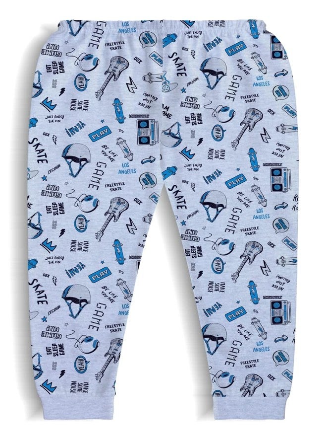 minicult Cotton pajama pants with bright colors and fun all over prints for Boys & Girls (Green 3)(9-12 Months) - Image 5