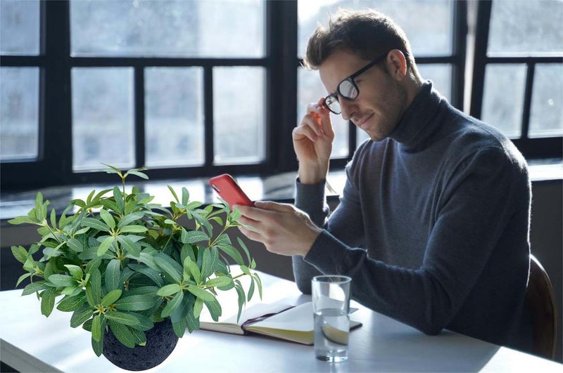 AlphaAcc 9.5" Artificial Plants with Olive Leaves Real Looking Faux Plants Fake Greenery Potted in Black Round Ball Planter for Tabletop Bathroom Kitchen Office Housewarming Gift Home Decor - Image 4