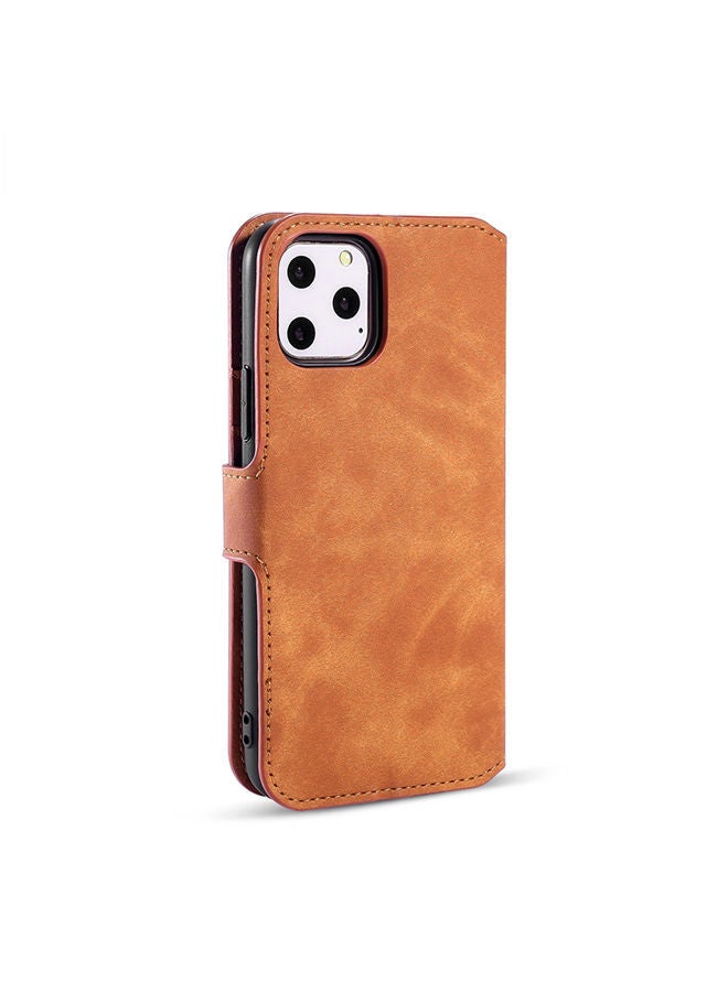 NIBEMINENT Protective Flip Case Cover With Card Slot For Apple iPhone 11 Pro Max Brown - Image 2