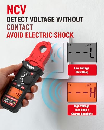 KAIWEETS Digital Clamp Meter with Round Jaw, Automotive Multimeter, NCV, 2000 Counts, Amp Voltmeter, Accuratly Measure AC/DC Current & Volatge, Resistance, Diode, Capacitance, Continuity, Frequency - Image 4