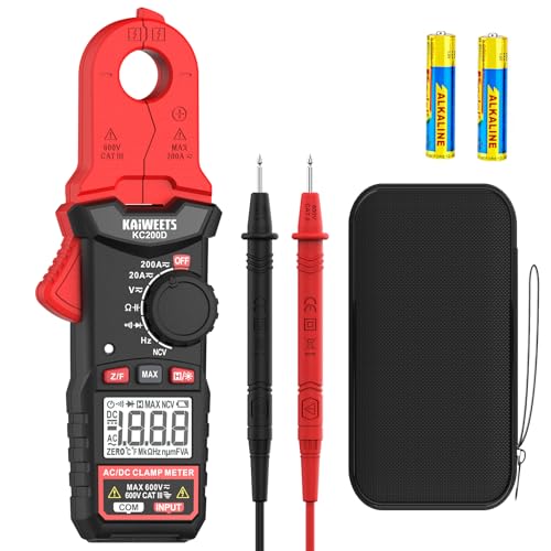 KAIWEETS Digital Clamp Meter with Round Jaw, Automotive Multimeter, NCV, 2000 Counts, Amp Voltmeter, Accuratly Measure AC/DC Current & Volatge, Resistance, Diode, Capacitance, Continuity, Frequency - Image 1