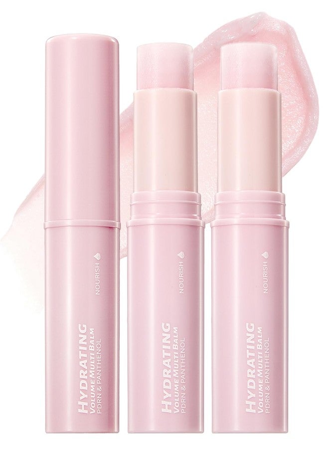 Aseawave 2Pcs Hydrating Volume Multi Balm Stick, Pink Collagen Plumping Balm, Hydrating Under Eye Cream for Dark Circles and Puffiness, Eye Balm Stick for Face, Lips & Neck Vegan & Cruelty-Free - Image 1