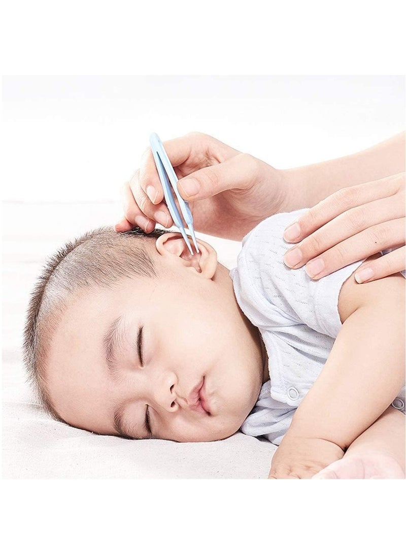 Gonice Baby Care Kit, Baby Nose Tweezers, Plastic Cleaning Tweezers, Safe Ear Nose Clean Clip, Ears Nose Navel Clean Tool, Newborn Safety Safe Care, Cotton Balls Inside, for Baby Daily Care (4 PCS) - Image 3